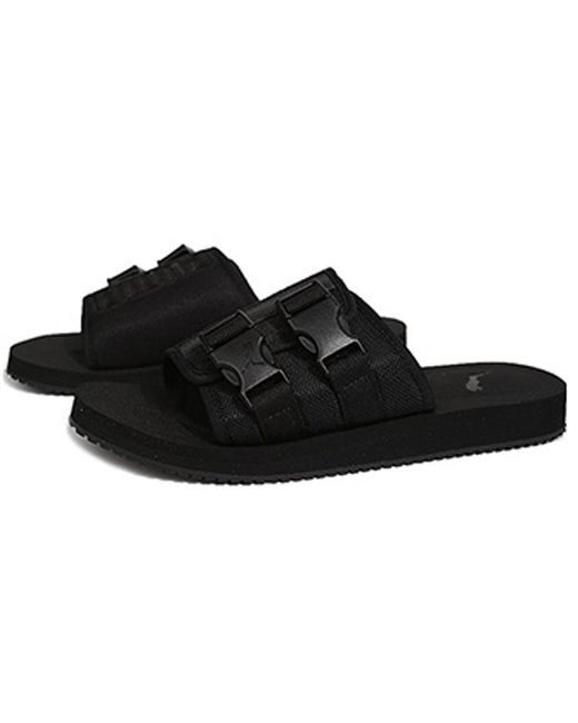 PUMA Black Wilo Lux Sandal Slide for men
