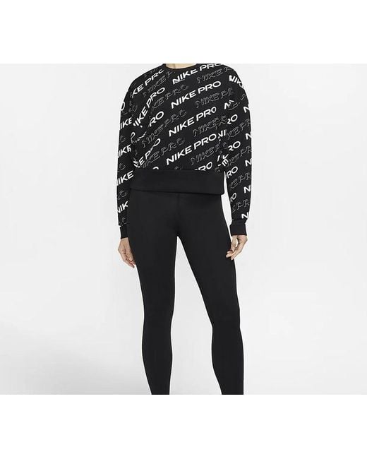 Nike Black (Wmns) Pro Dri-Fit Round-Neck Sweatshirt
