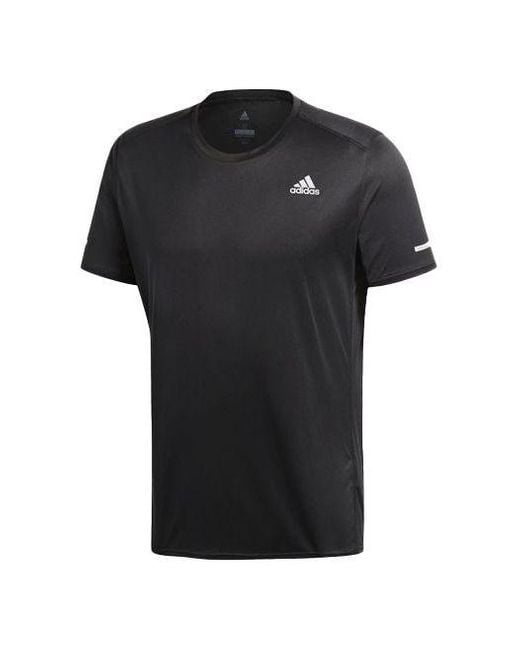 Adidas Black Run Tee M Cg Running Sports Round Neck Short Sleeve for men