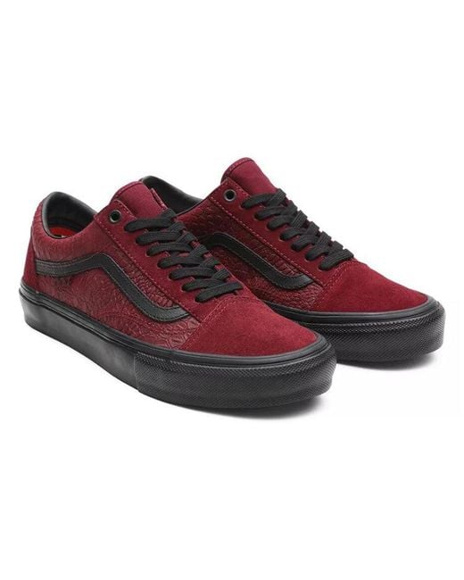 Vans Red Breana Geering X Skate Old Skool 'Port Snakeskin' for men