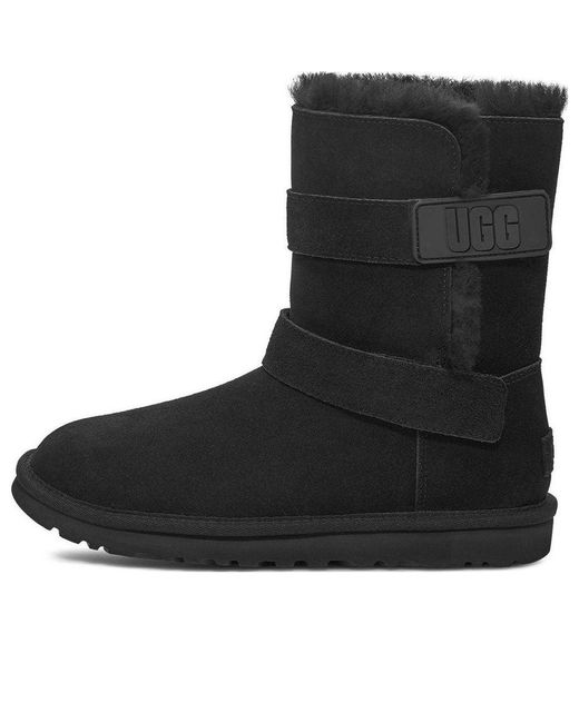 Ugg Black (Wmns) Bailey Graphic Logo Strap Boot
