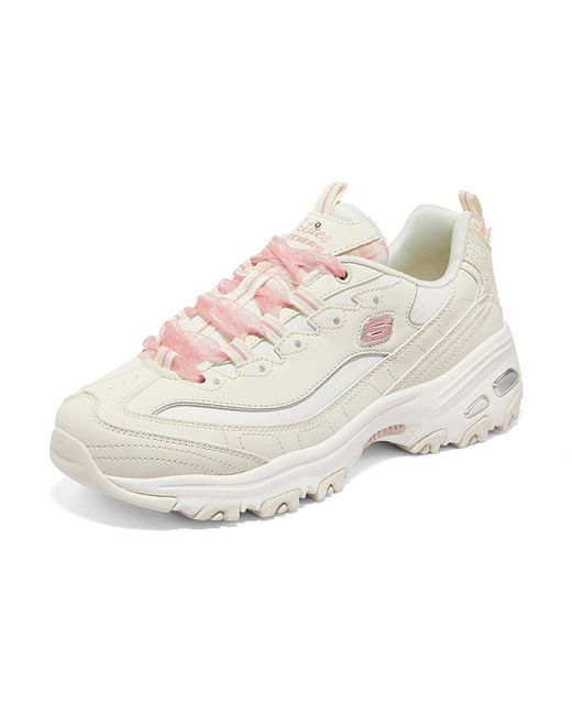 Skechers White (Wmns) D'Lites 1.0 Sneakers