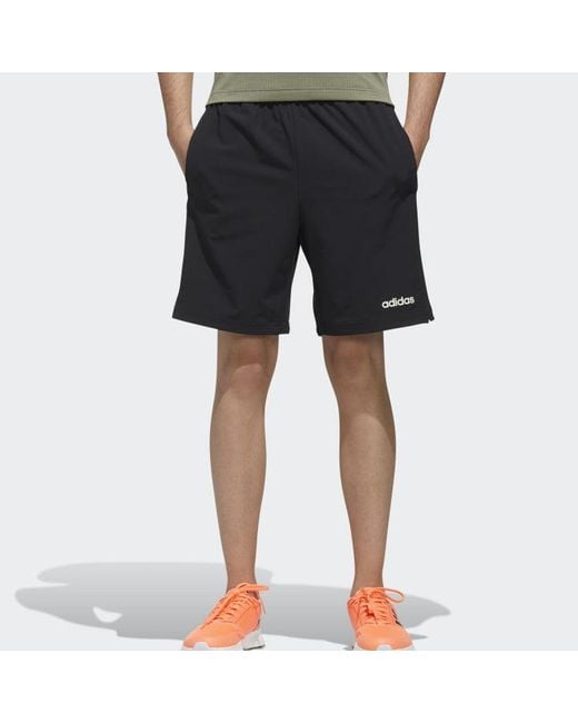 Adidas Black Neo Stripe Alphabet Logo Shorts for men