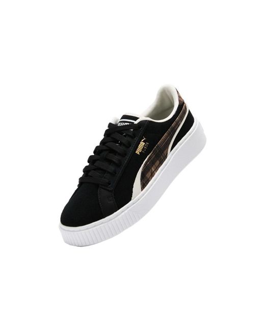 PUMA Black (Wmns) Suede Plat Form Plaid
