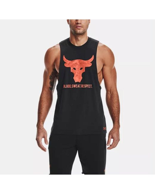Under Armour Black Project Rock Brahma Bull Tank Top for men