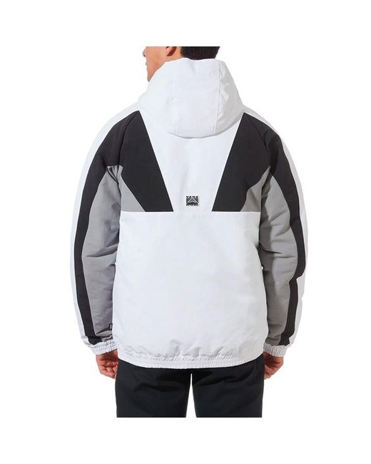 Vans Blue Contrast Color Stitching Hooded Athleisure Casual Sports Jacket for men