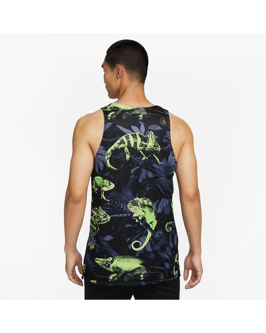 Nike Black Dri-Fit Studio '72 Reversible Allover Print Training Tank Top for men