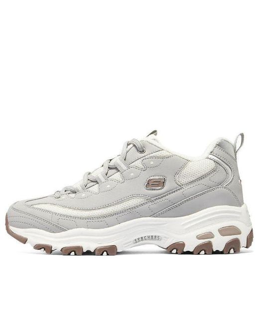 Skechers White (Wmns) D'Lites-Looking Glass Marathon Running Shoes