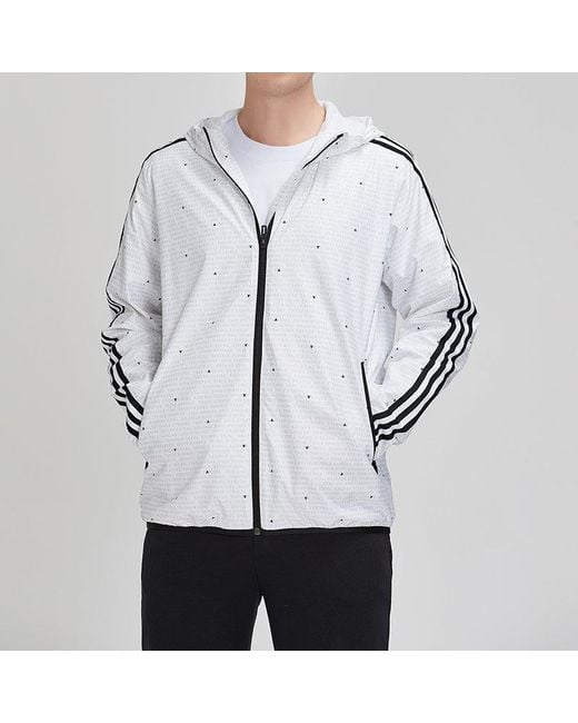 Adidas Black Wb Aop 3S Woven Casual Sports Hooded Jacket for men