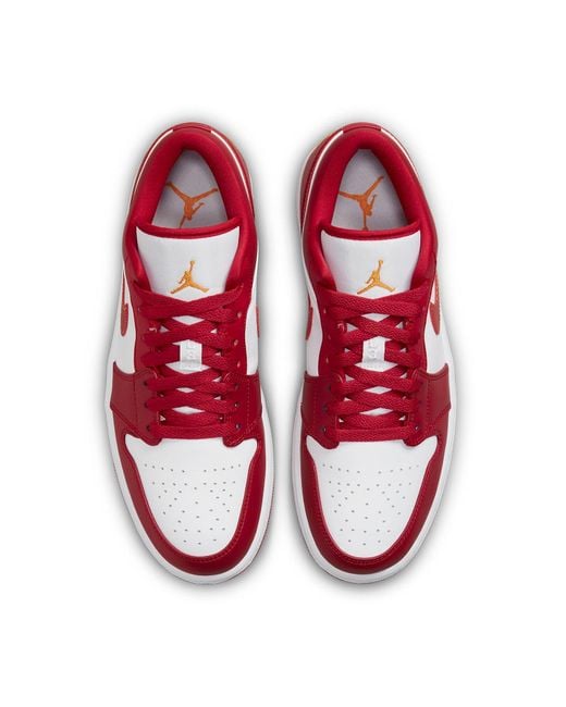 Nike Jordan Mens Air 1 Low 553558 - Size, Cardinal Red/light Curry-white, 9 Uk for men