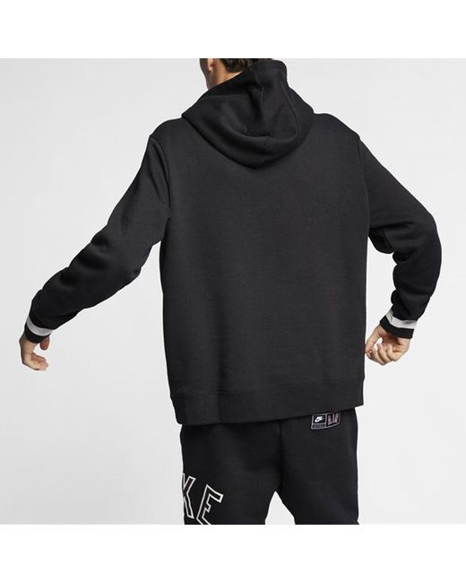 Nike Black Air Sportswear Casual Logo Print Fleeced for men