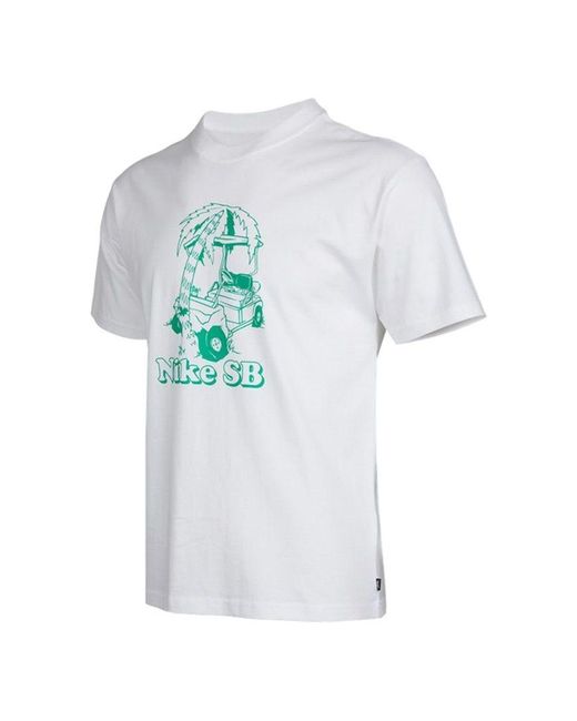 Nike Blue Sb Skateboard Sports Printing Loose Knit Short Sleeve for men