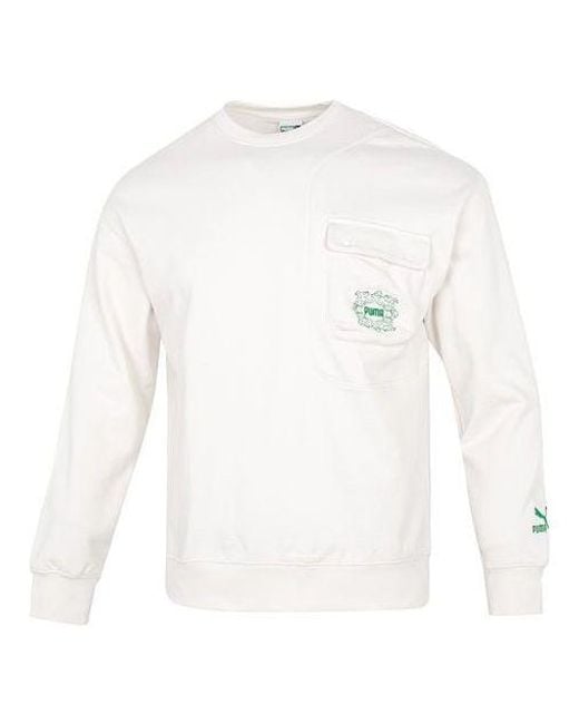 PUMA White Das Cc Graphic Crew Sweater for men