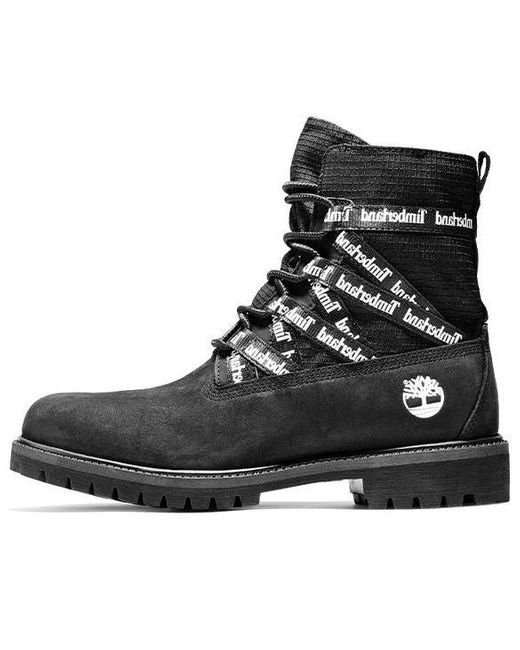 Timberland Black 6 Inch Premium Fabric And Leather Boots for men