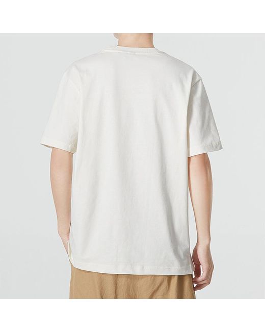 Adidas White Solid Color Logo Printing Pocket Athleisure Casual Sports Round Neck Short Sleeve T-Shirt for men