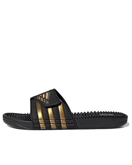 Adidas Black Adissage Slides Metallic' for men