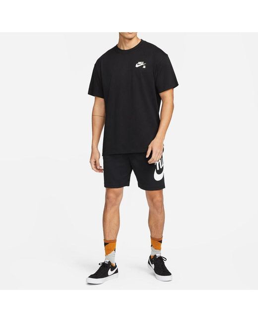 Nike Black Alphabet Logo Lacing Straight Casual Shorts for men