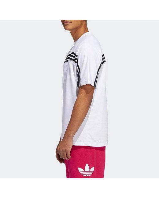 Adidas Black Originals 3-Stripe Tee Stripe Logo Embroidered Short Sleeve for men