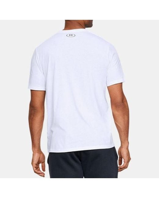 Under Armour White Wordmark Shoulder Short Sleeve for men