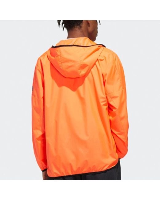 Adidas Orange Sports Stylish Jacket Fluorescence for men