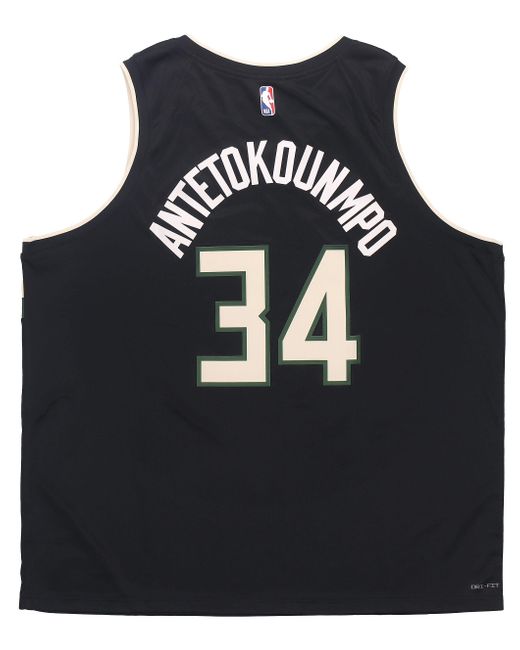 Nike Black Nba Milwaukee Bucks Statement Edition Swingman Jersey 'Giannis Antetokounmpo 34' for men
