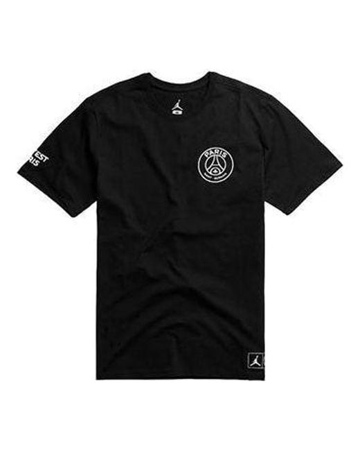 Nike Black X Psg Crossover Paris Saint-Germain Jump Large Logo Short Sleeve for men
