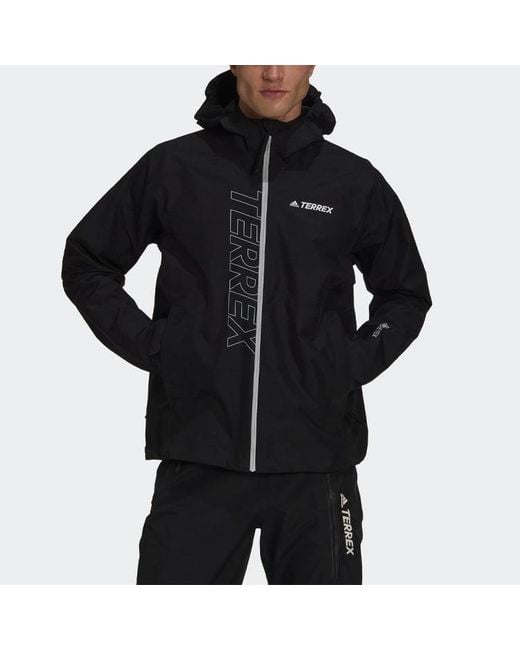 Adidas Black Terrex Gore-tex Paclite Rain Jacket for men