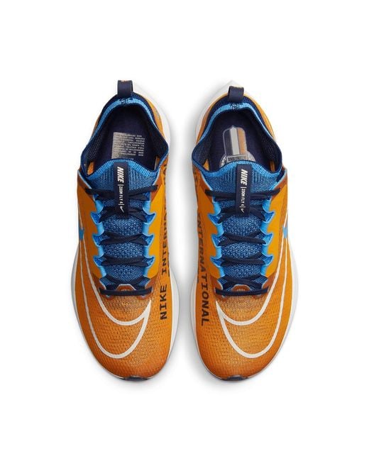 Nike Blue Zoom Fly 4 Premium Road Running Shoes In Orange, for men