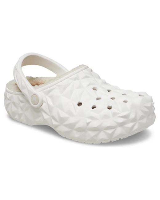 CROCSTM White Classic Lined Geometric Clogs