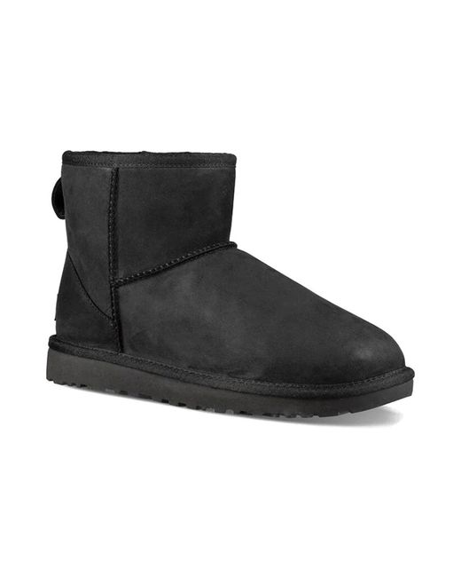 Ugg Black (Wmns) Classic Mini Leather Snow Boots