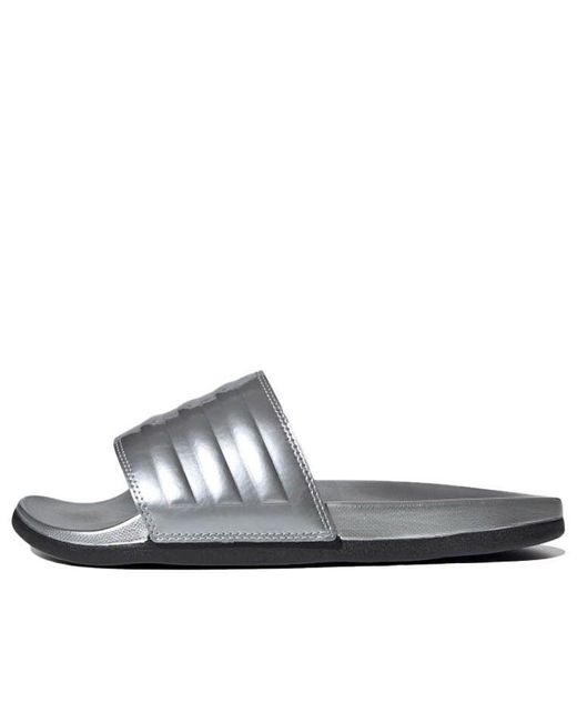 Meget Wreck Adskille adidas Adilette Comfort Slide 'silver Metallic' in Blue | Lyst