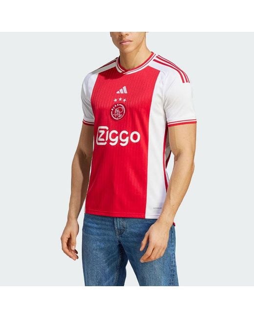 Adidas Red Home Ajax Amsterdam Short Sleeve Football Jersey for men