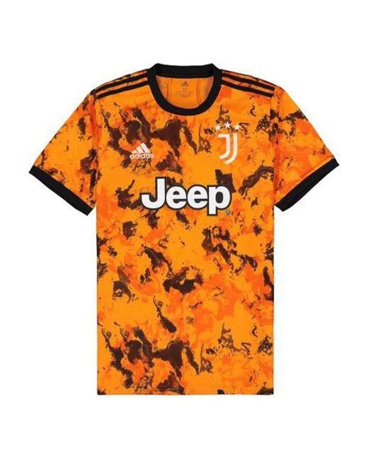 Adidas Orange Au Player Edition 20-21 Season Juventus Away Soccer/Football Sports Patchwork Print Short Sleeve for men