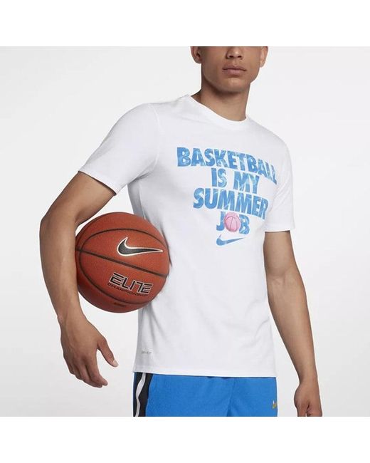 Nike Blue Basketball Is My Summer Job Basketball Tee for men