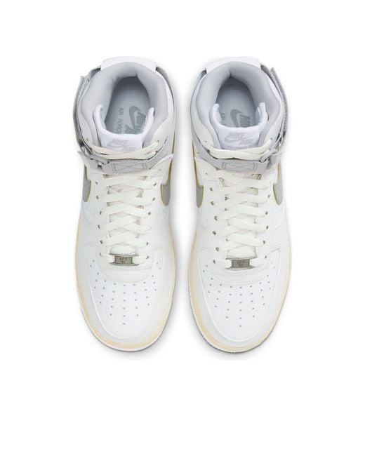 Nike White Air Force 1 High '07 Premium Wolf' for men