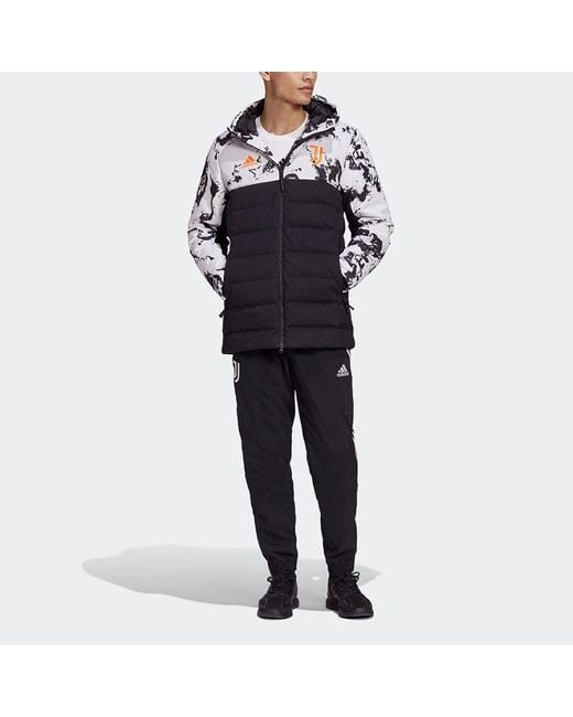 Adidas Blue Juventus Soccer/Football Sports Colorblock Hooded Down Jacket Colorblock for men