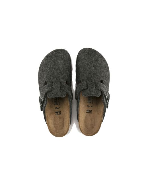 Birkenstock Black Boston Regular 'Wool Felt Anthracite' for men