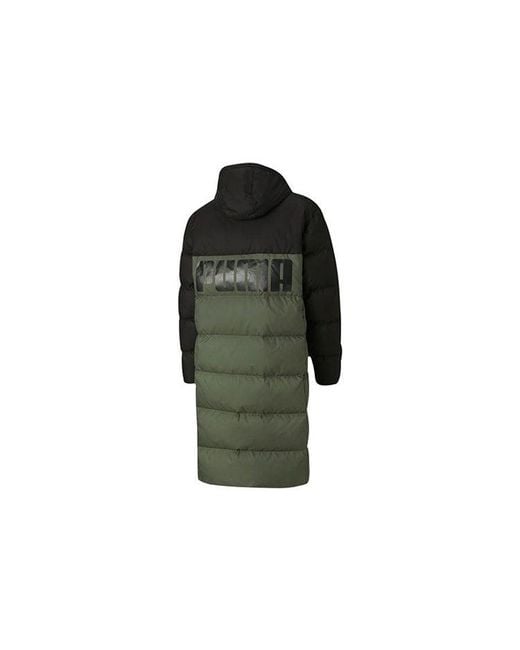 PUMA Green Long Oversized Down Jacket for men