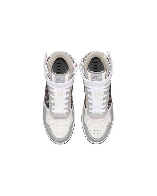 Dior White B27 High Cut Sport Shoes for men