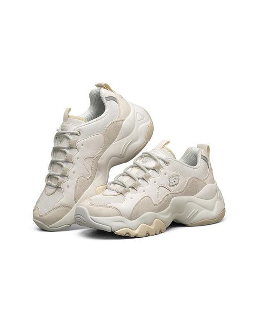 Skechers White (Wmns) D'Lites 3.0 Low Chunky Shoes