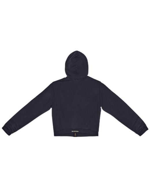 Balenciaga Blue Tab Worn-Out Zip-Up Hoodie for men