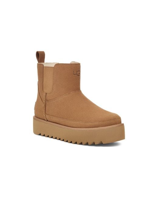 Ugg Brown (Wmns) Classic Chelsea Platform Mini Boot 'Chestnut'