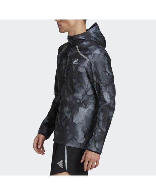 Adidas Blue Marathon Fast Graphic Jacket for men