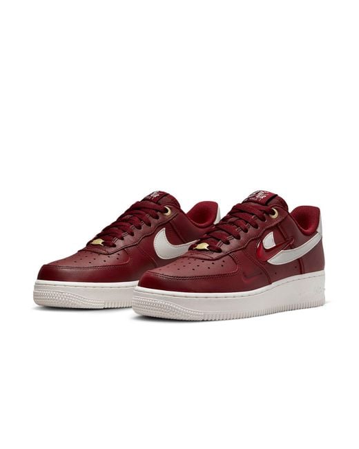 Nike Red (Wmns) Air Force 1 '07 Premium 'History Of Logos