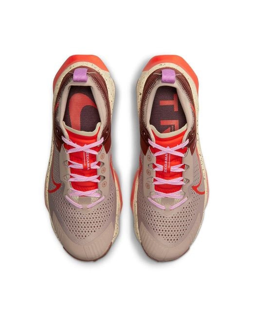 Nike Red Zoomx Zegama Trail 'Diffused Taupe Dark Pony Sand Drift Picante' for men