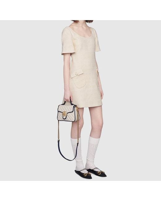 Gucci Metallic (Wmns) Gg Marmont Logo Colorblock Leather Chain Handbag Mini Retro