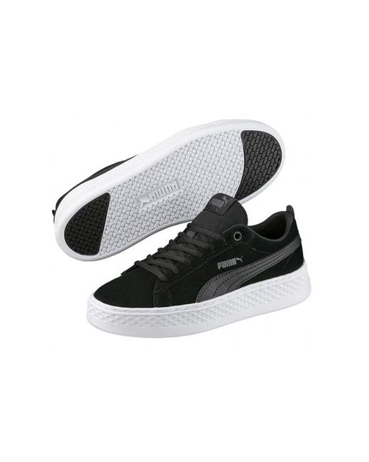 PUMA Black Smash Platform Suede Casual Board Shoes for men