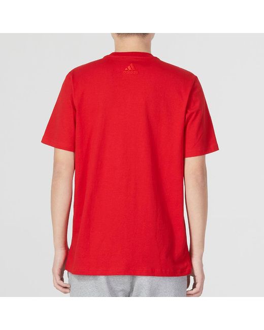Adidas Red Bl Sj Esstential Tee for men