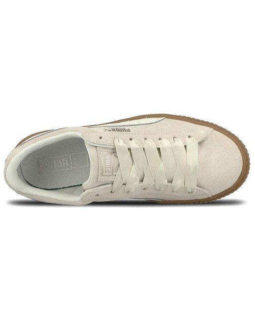 PUMA White (Wmns) Suede Platform Bubble