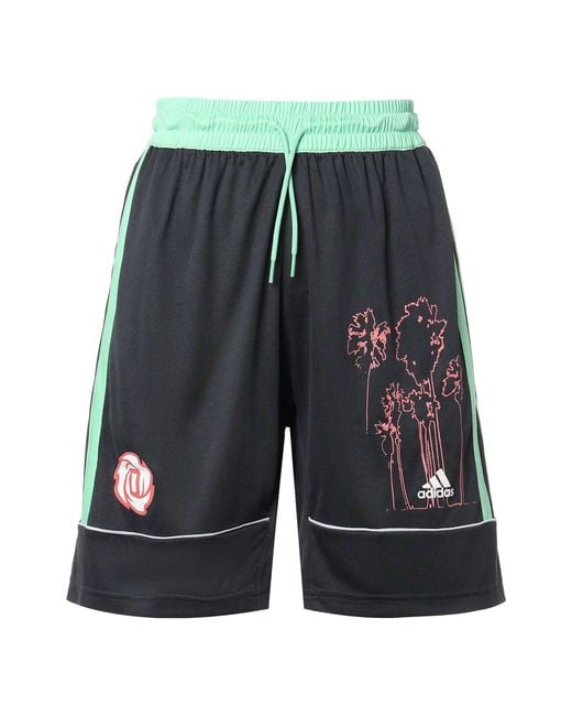 Adidas Black Bw Rose Short Contrasting Colors Basketball Sports Shorts for men